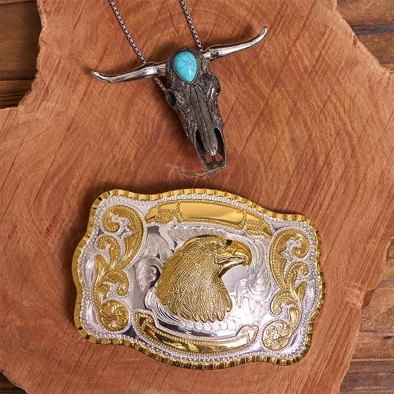 Eagle Head DIY Belt Buckle Turquoise Longhorn Bull Pendant Bundle Set sold by FloralTrip product image thumbnail 2