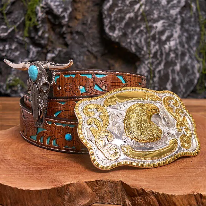 Eagle Head DIY Belt Buckle Turquoise Longhorn Bull Pendant Bundle Set sold by FloralTrip product image thumbnail 4