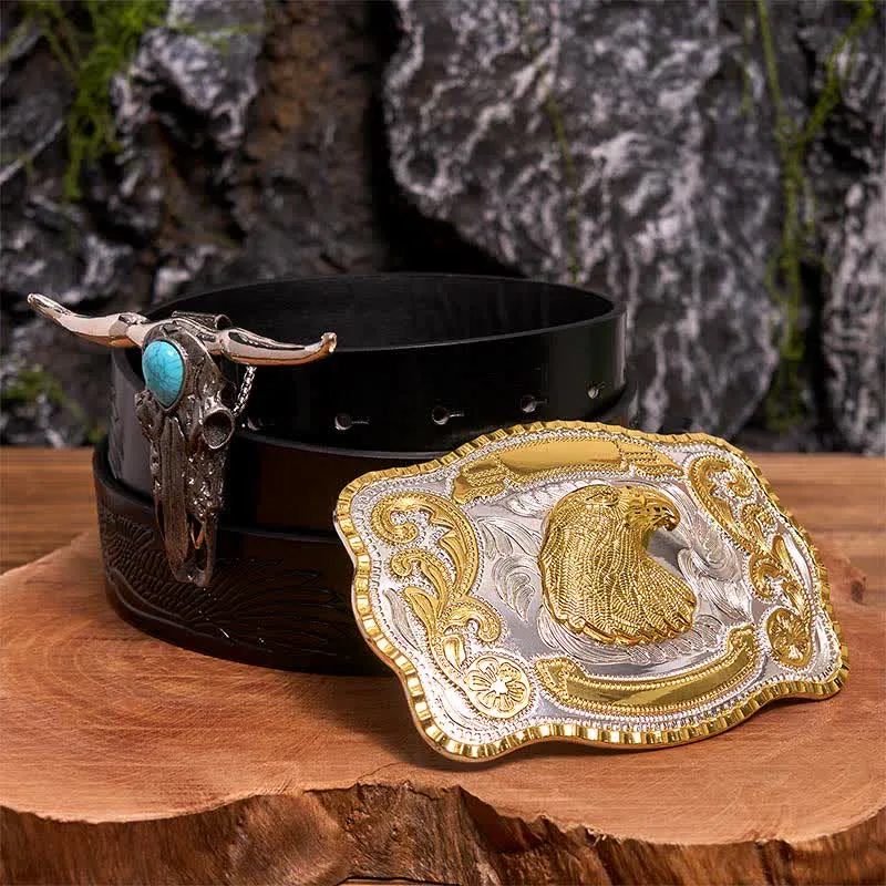 Eagle Head DIY Belt Buckle Turquoise Longhorn Bull Pendant Bundle Set sold by FloralTrip