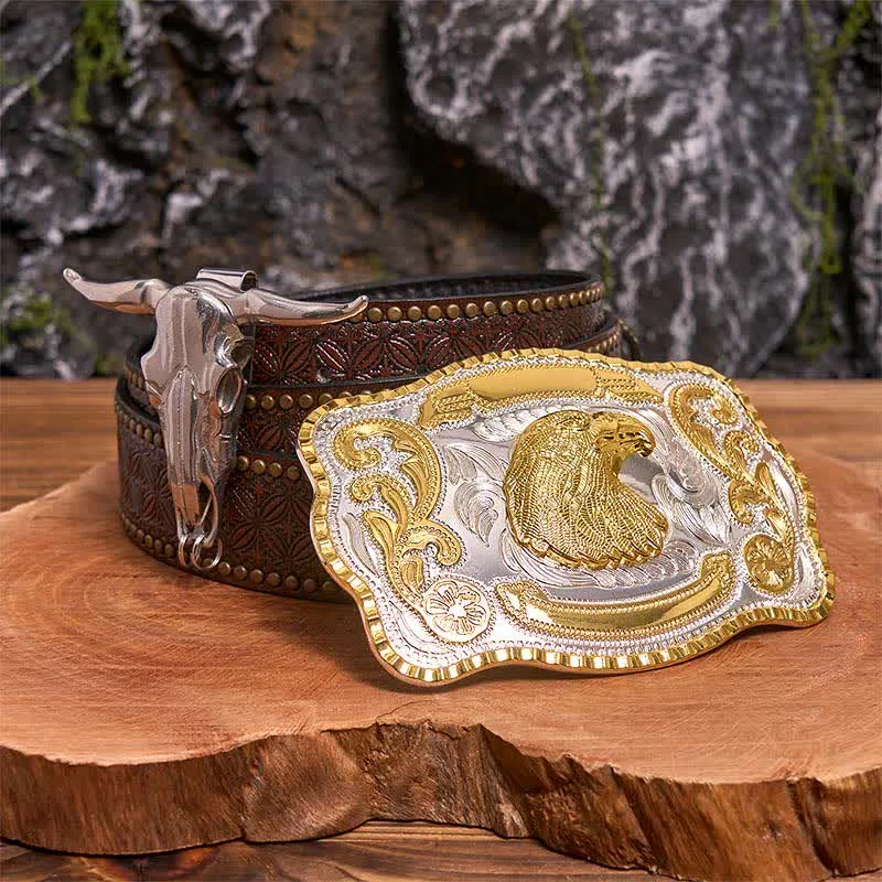 Gold Eagle Head DIY Belt Buckle Longhorn Bull Pendant Bundle Set sold by FloralTrip product image thumbnail 5