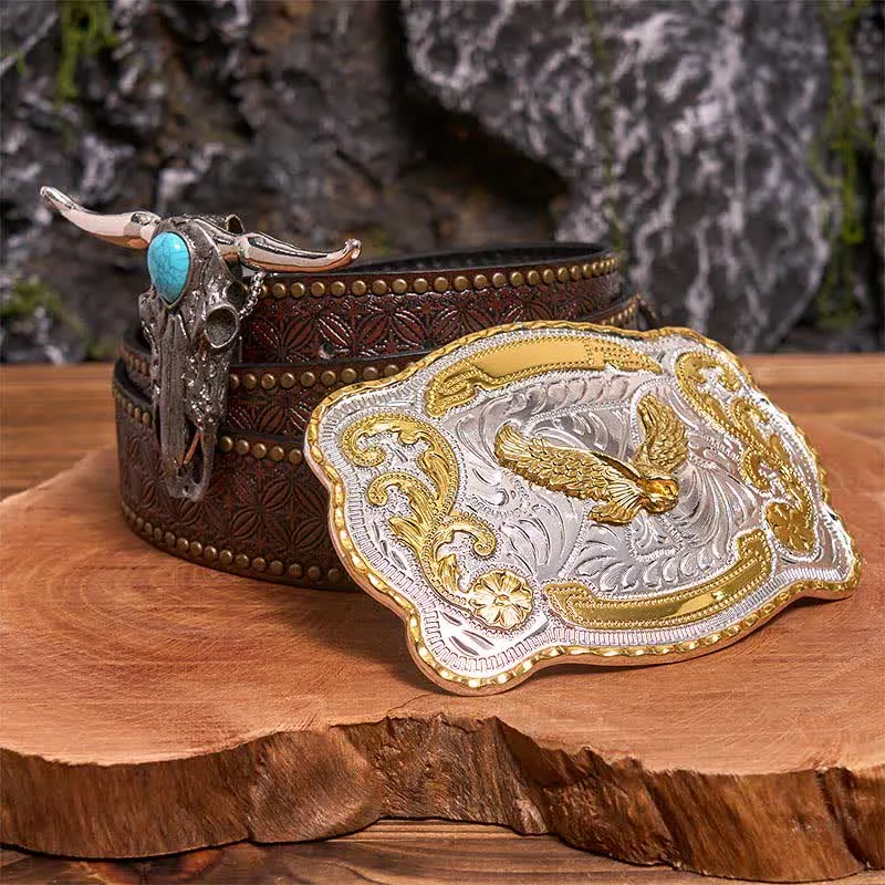 Gold Eagle DIY Belt Buckle Turquoise Longhorn Bull Pendant Bundle Set sold by FloralTrip product image thumbnail 5