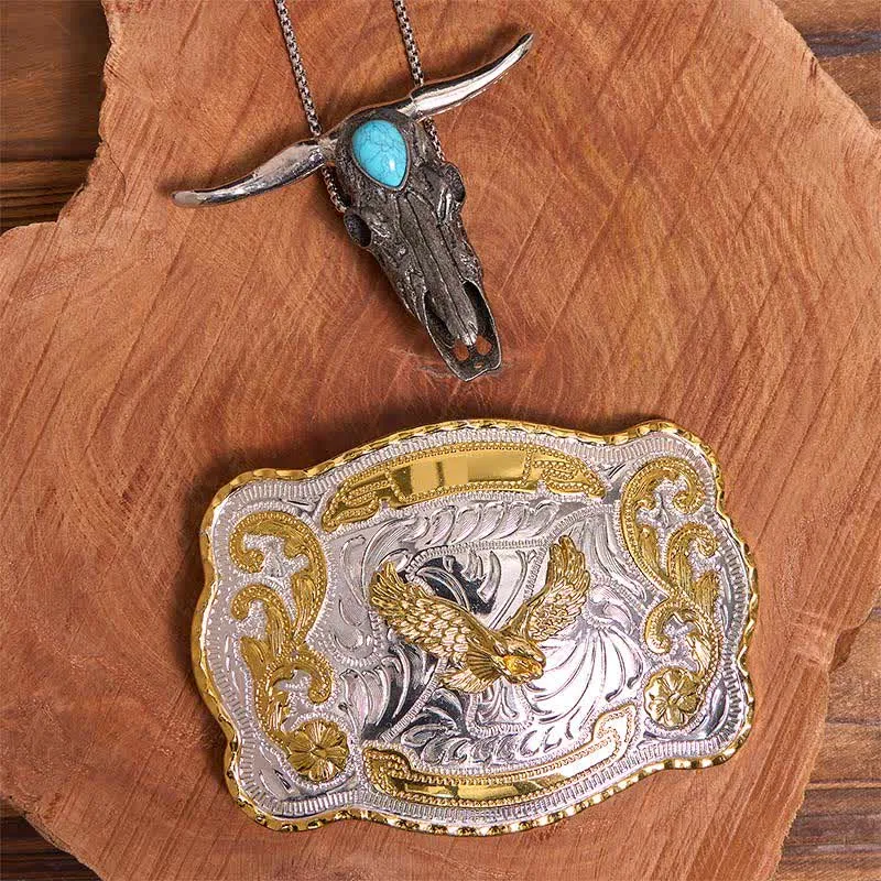 Gold Eagle DIY Belt Buckle Turquoise Longhorn Bull Pendant Bundle Set sold by FloralTrip product image thumbnail 2
