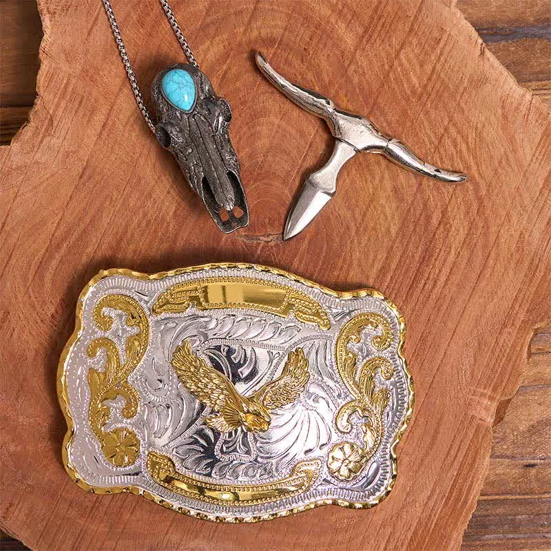 Gold Eagle DIY Belt Buckle Turquoise Longhorn Bull Pendant Bundle Set sold by FloralTrip product image thumbnail 3