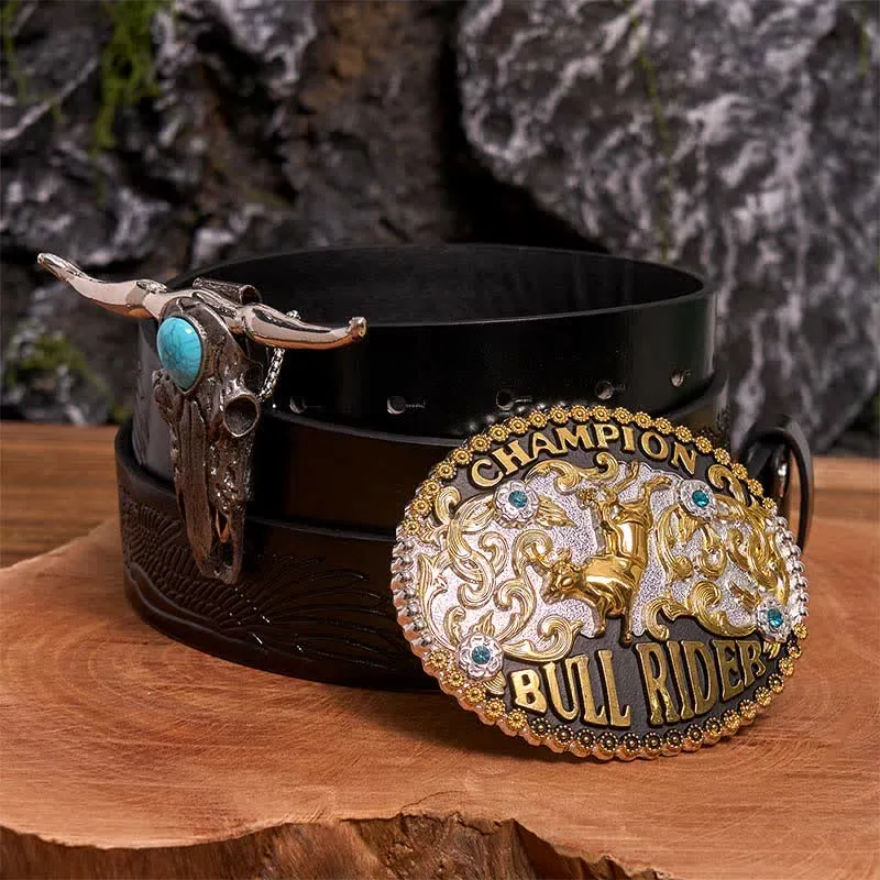 Bull Rider DIY Belt Buckle Turquoise Longhorn Bull Pendant Bundle Set sold by FloralTrip product image thumbnail 4