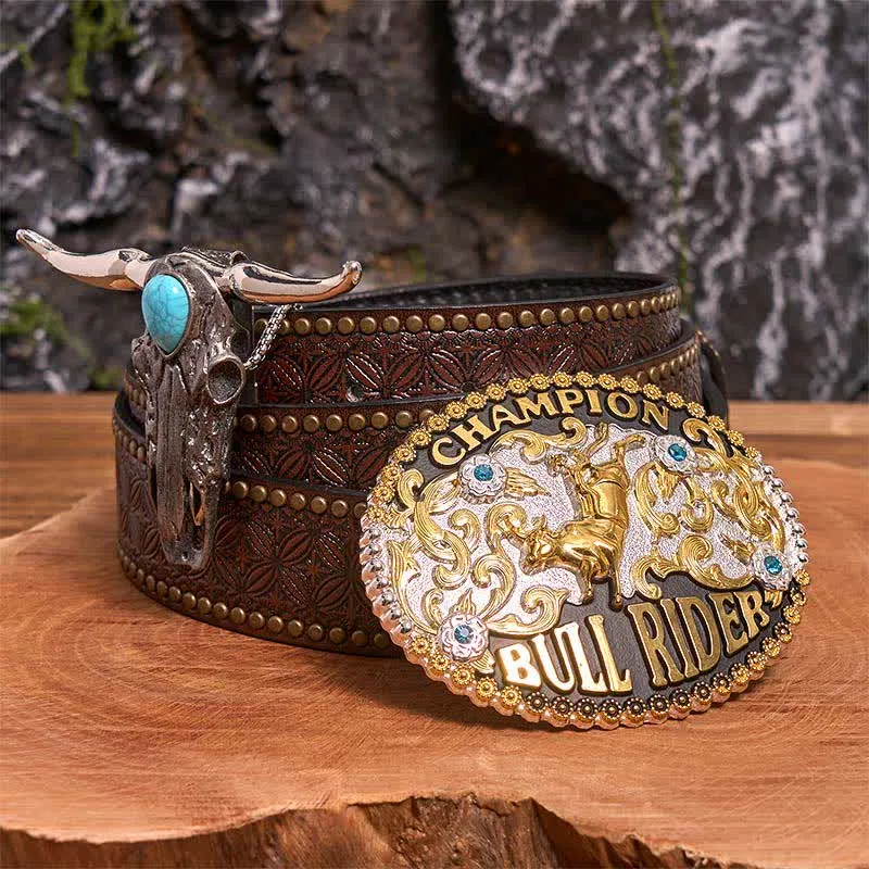 Bull Rider DIY Belt Buckle Turquoise Longhorn Bull Pendant Bundle Set sold by FloralTrip product image thumbnail 5