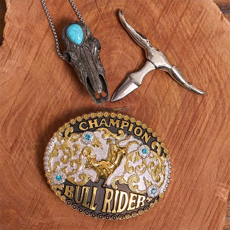Bull Rider DIY Belt Buckle Turquoise Longhorn Bull Pendant Bundle Set sold by FloralTrip product image thumbnail 3