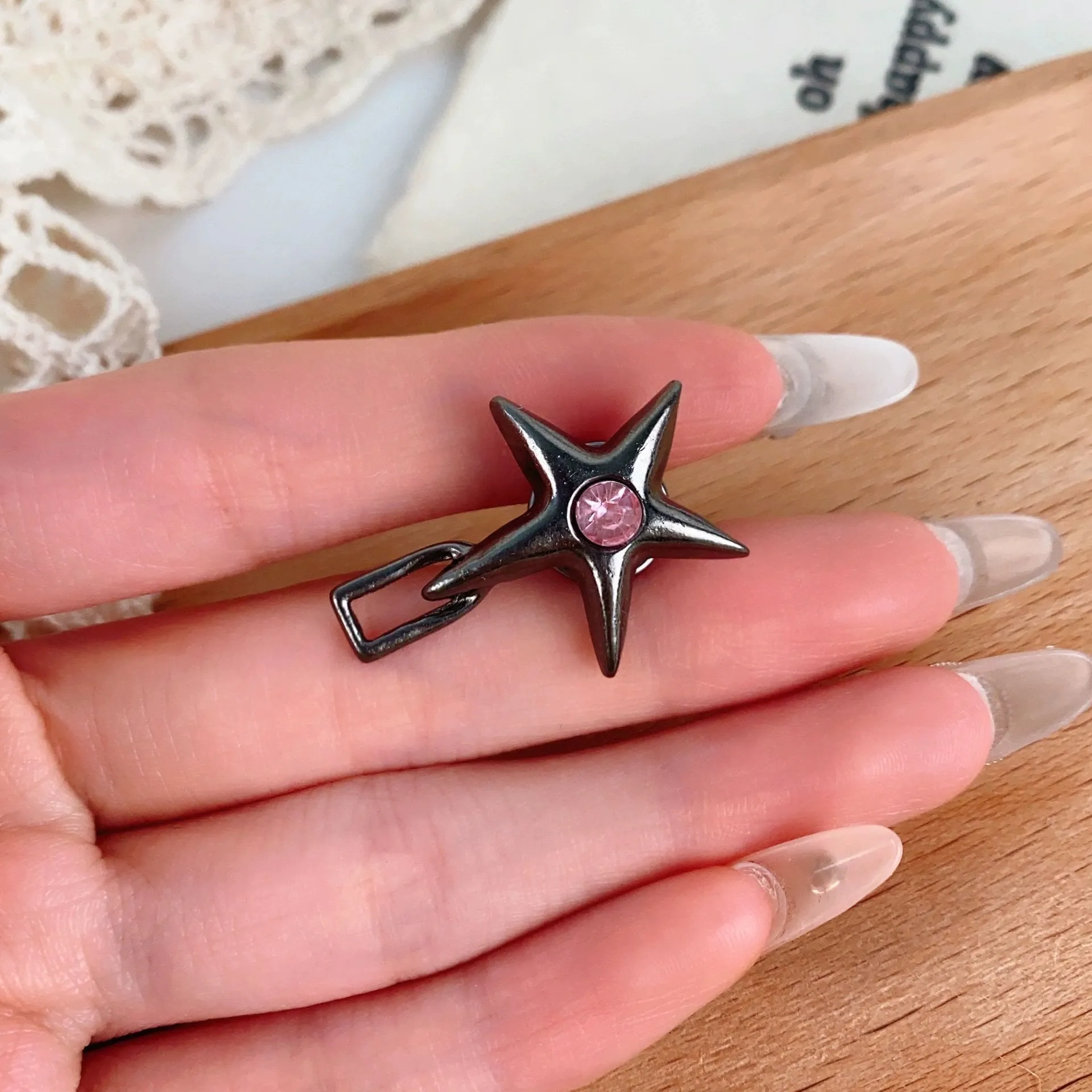 Black Hollow Smiling Face Pentagram Shaped Belt Clip sold by FloralTrip product image thumbnail 3