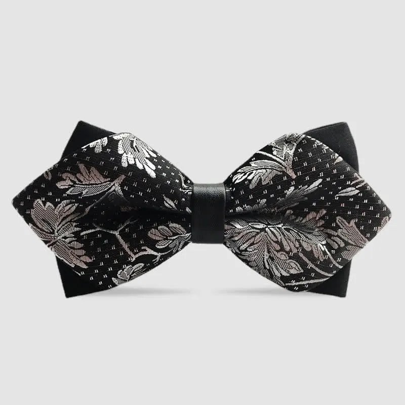Men's Flower Paisley Double-layer Pointed Bow Tie sold by FloralTrip