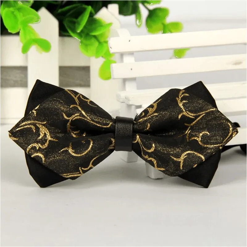 Men's Flower Paisley Double-layer Pointed Bow Tie sold by FloralTrip product image thumbnail 2