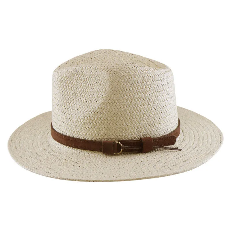 Hand Woven Solid Color With Strap Men's Cowboy Hat sold by FloralTrip product image thumbnail 3