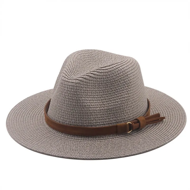 Outdoor Sunshade Knitted Men's Cowboy Hat With Brown Belt sold by FloralTrip product image thumbnail 4