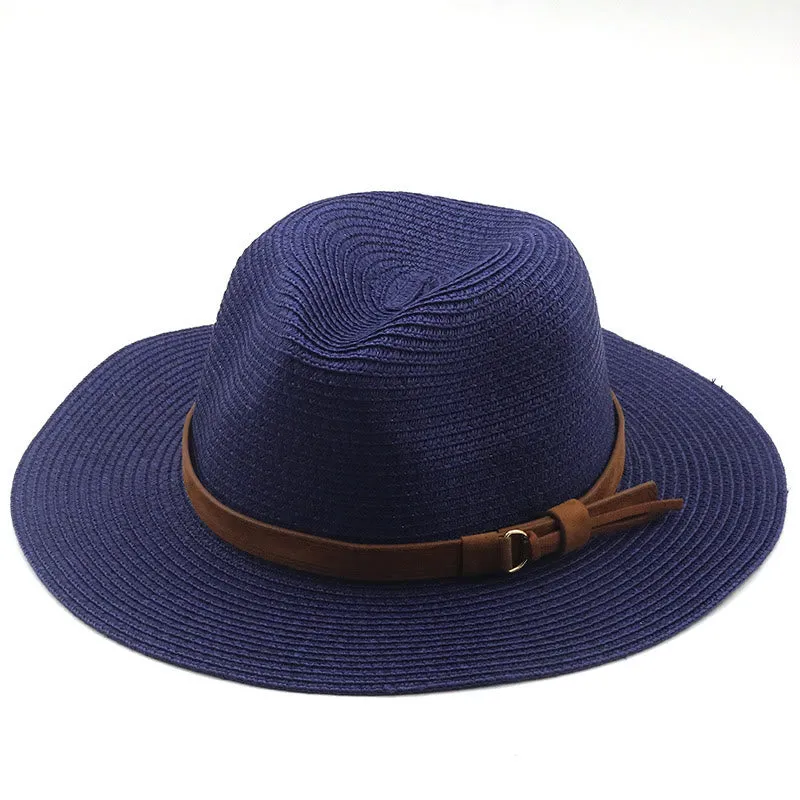 Outdoor Sunshade Knitted Men's Cowboy Hat With Brown Belt sold by FloralTrip product image thumbnail 5