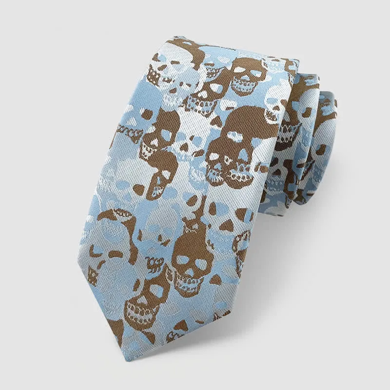 Halloween Overlapping Skull Mask Pattern Necktie Pocket Square sold by FloralTrip