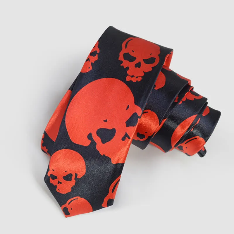 Halloween Ghost Festival Cosplay Skull Party Narrow Necktie sold by FloralTrip
