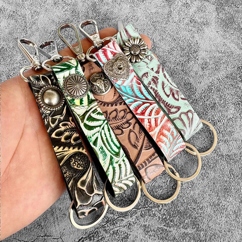 FREE Today: Western Genuine Leather Embossed Pendant Keychain sold by FloralTrip