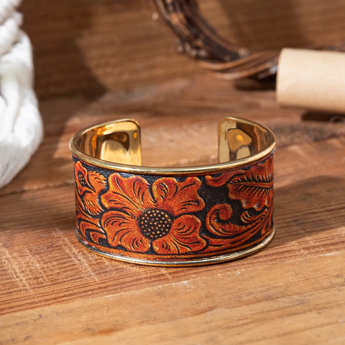 Vintage Vintage Colorful Sunflower Flower Opening Bracelet sold by FloralTrip product image thumbnail 5