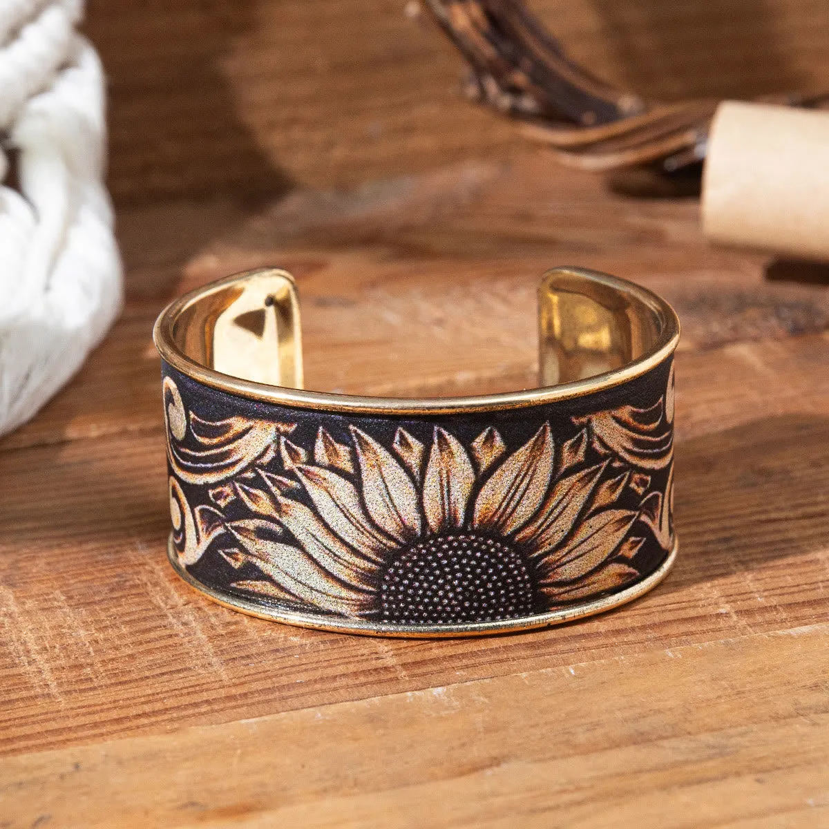 Vintage Vintage Colorful Sunflower Flower Opening Bracelet sold by FloralTrip product image thumbnail 2