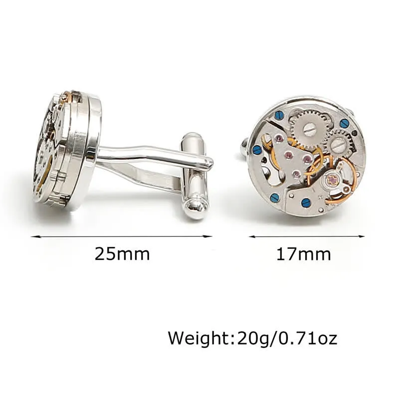 Exquisite Silver Mechanical Steampunk Gears Cufflinks sold by FloralTrip product image thumbnail 4