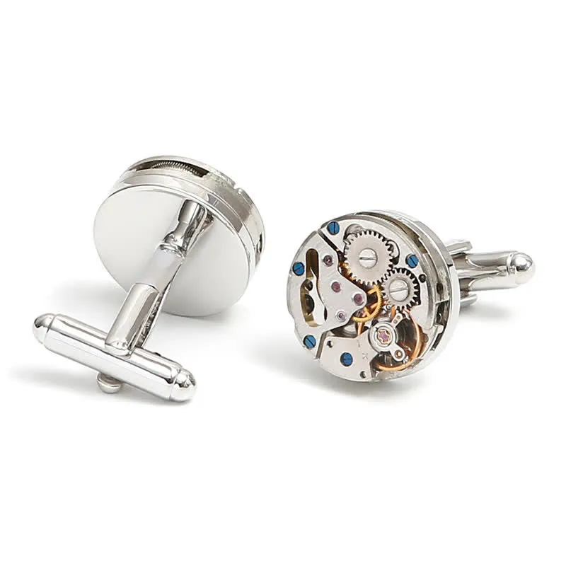Exquisite Silver Mechanical Steampunk Gears Cufflinks sold by FloralTrip