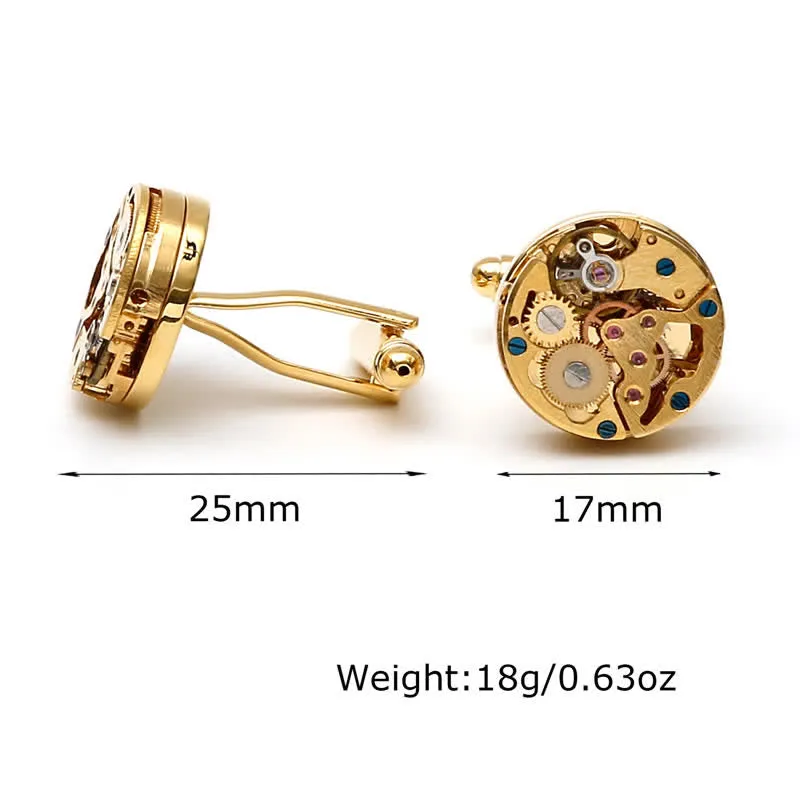 Exquisite Gold Mechanical Steampunk Gears Cufflinks sold by FloralTrip product image thumbnail 4