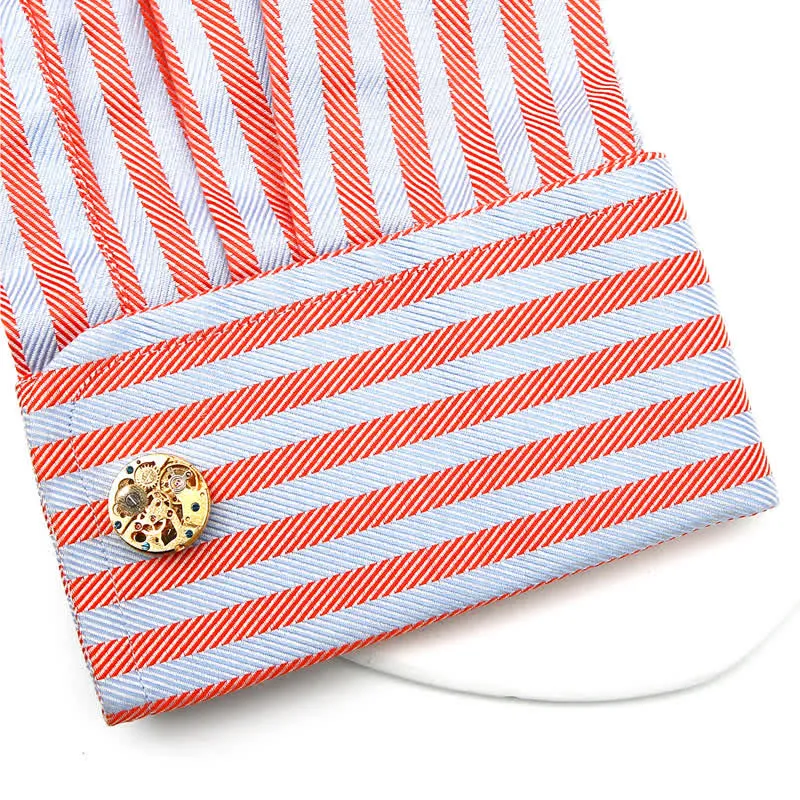 Exquisite Gold Mechanical Steampunk Gears Cufflinks sold by FloralTrip product image thumbnail 5