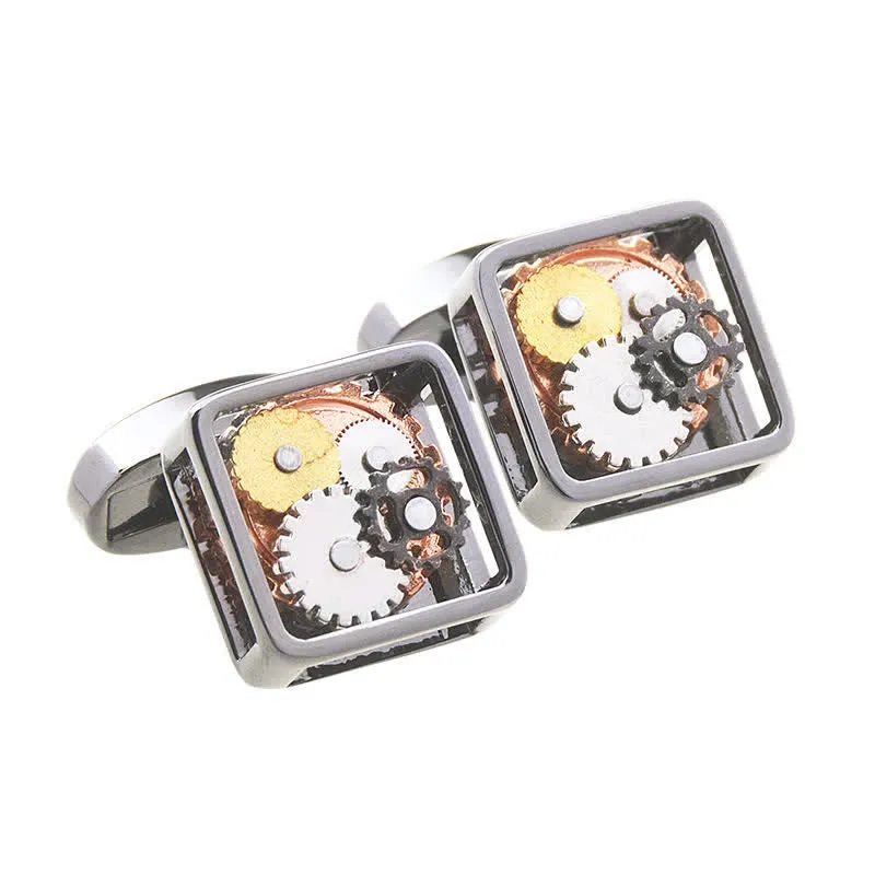 Men's Square Mechanical Art Steampunk Gears Cufflinks sold by FloralTrip product image thumbnail 4