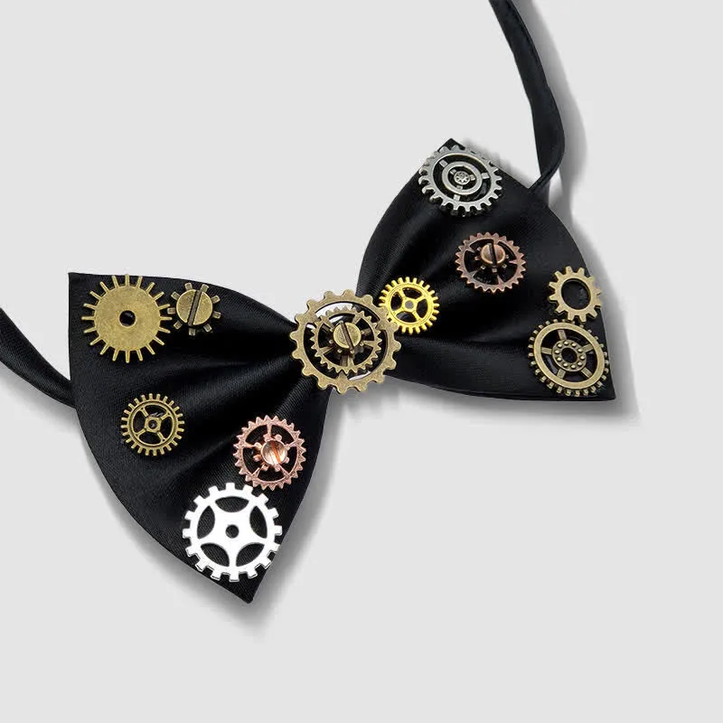 Industrial Aesthetic Steampunk Gear Embellished Bow Tie sold by FloralTrip product image thumbnail 3