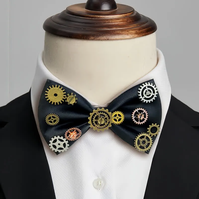Industrial Aesthetic Steampunk Gear Embellished Bow Tie sold by FloralTrip