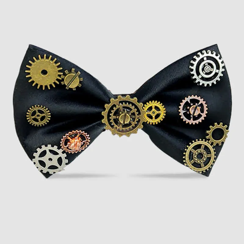Industrial Aesthetic Steampunk Gear Embellished Bow Tie sold by FloralTrip product image thumbnail 2