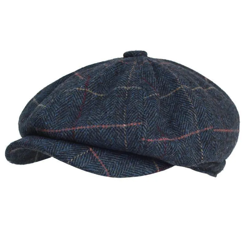 Herringbone & Plaid Warm Wool Blend Octagonal Beret Hat sold by FloralTrip