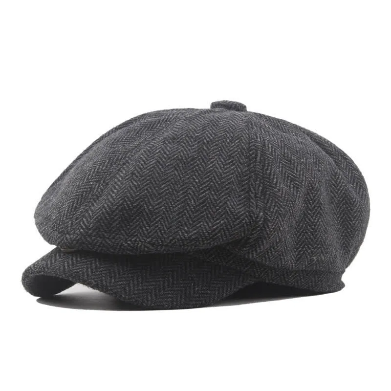 Middle-Aged Herringbone Classic Octagonal Beret Hat sold by FloralTrip
