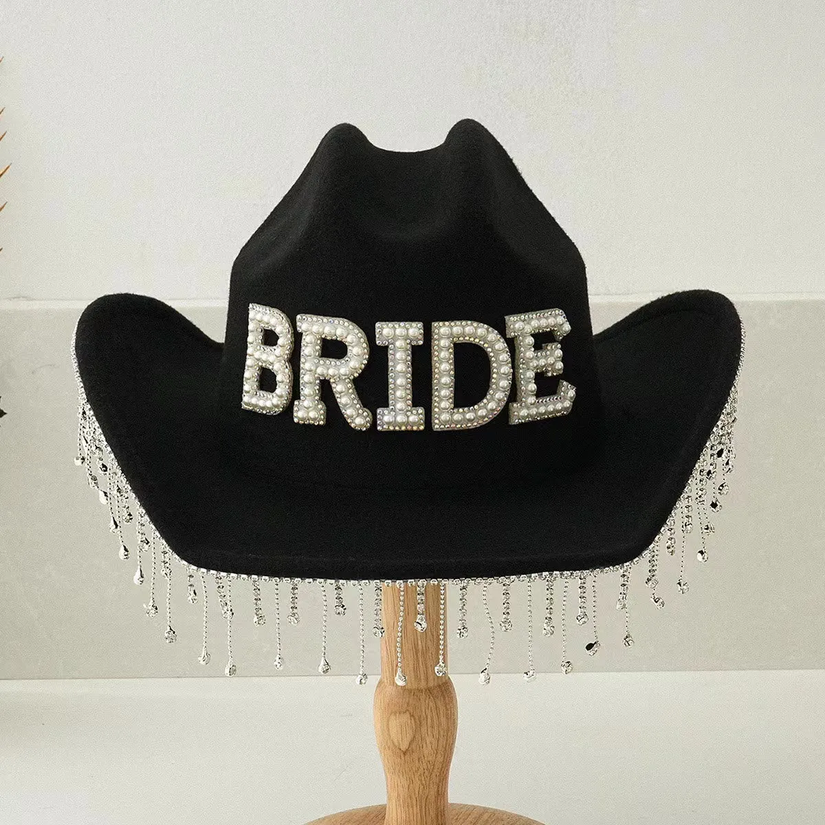 Exquisite Tassel BRIDE Pearl Inlaid Cowboy Hat sold by FloralTrip product image thumbnail 4