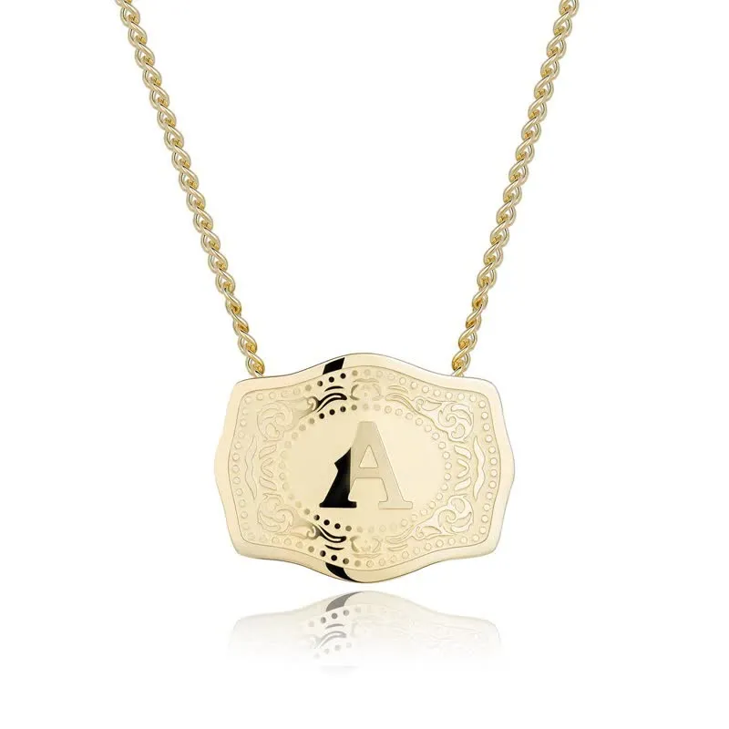 FREE Today：Gold & Silver Mini Embossed Initial Letter Necklace sold by FloralTrip