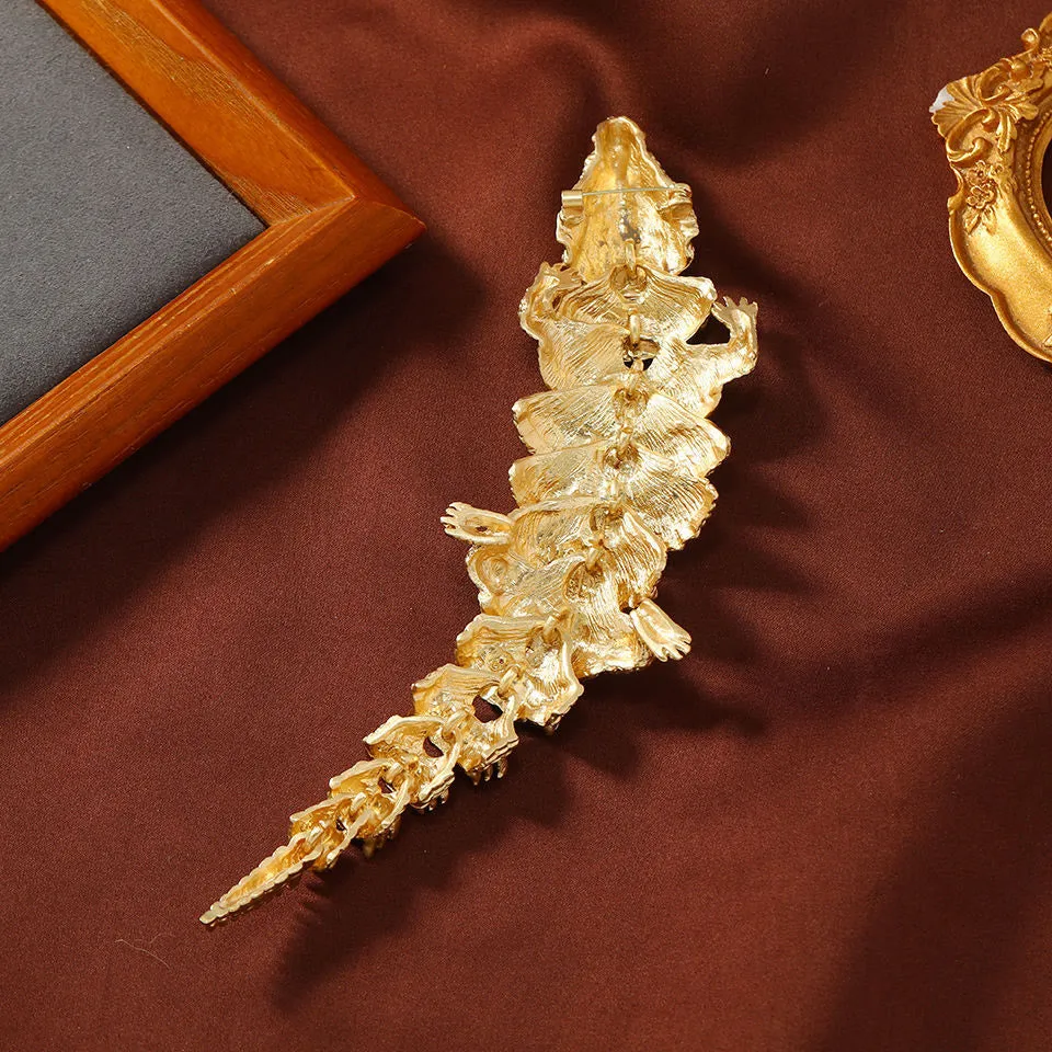 Movable Gold Crocodile Articulated Brooch Suit Accessory sold by FloralTrip product image thumbnail 3