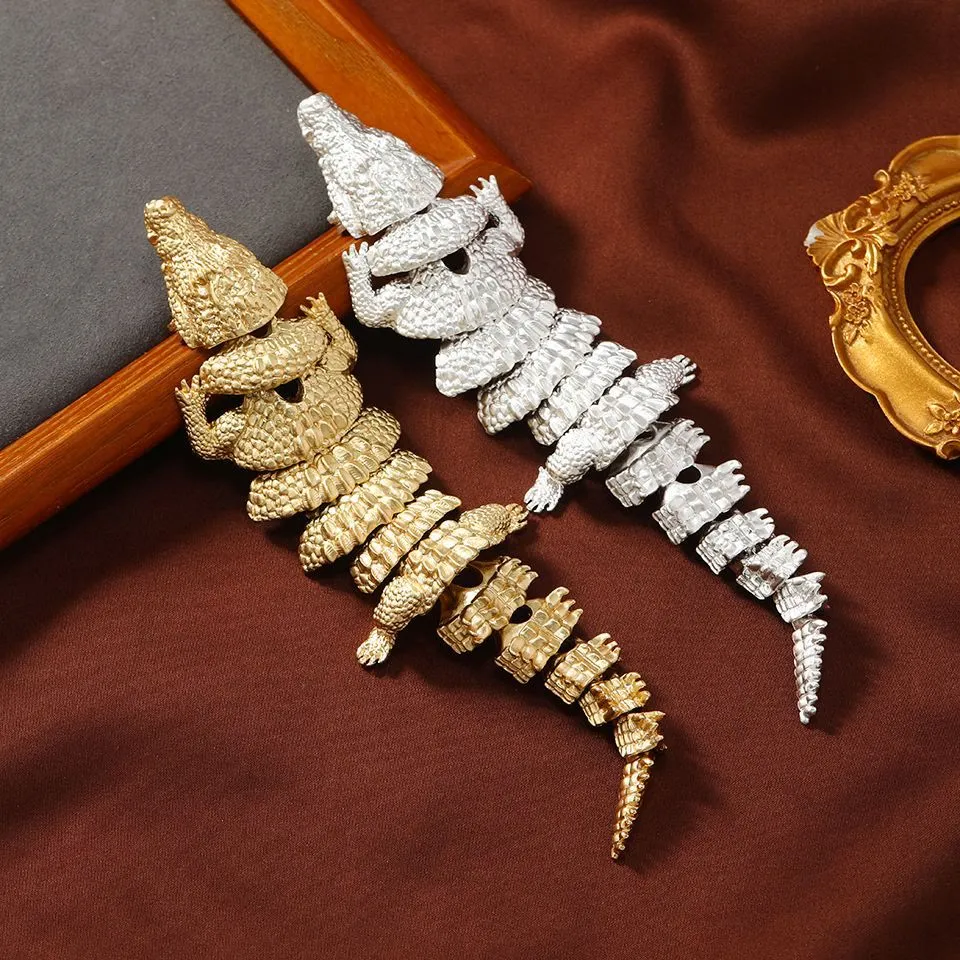 Movable Gold Crocodile Articulated Brooch Suit Accessory sold by FloralTrip product image thumbnail 4