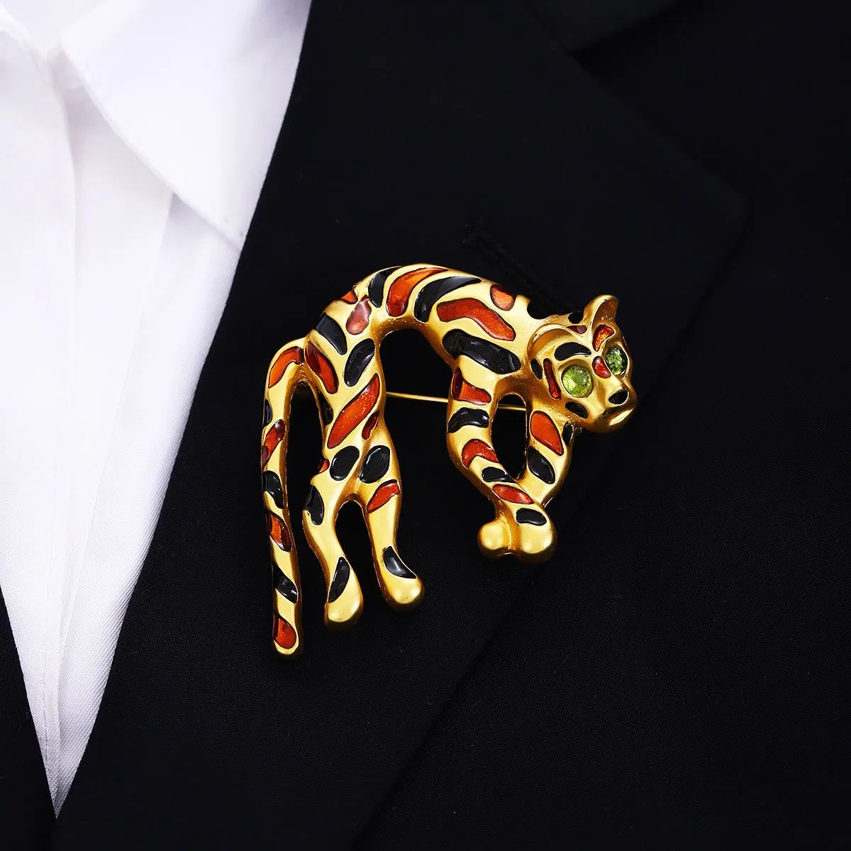 Mid Ancient Style Colorful Oil Dripping Leopard Brooch Accessory sold by FloralTrip product image thumbnail 2
