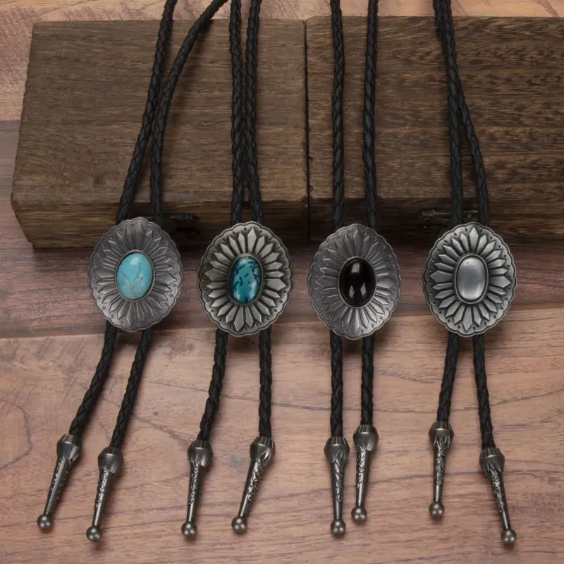 FREE Today: Exquisite Silver Oval Plate Turquoise Pendant Bolo Tie sold by FloralTrip