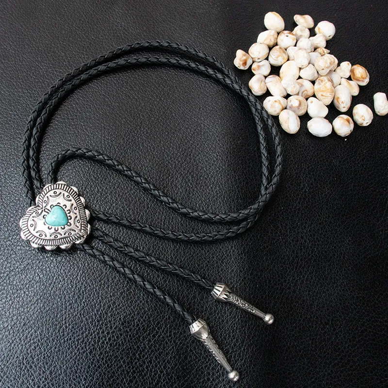 Creative Heart Shaped Turquoise Pendant Bolo Tie sold by FloralTrip product image thumbnail 4