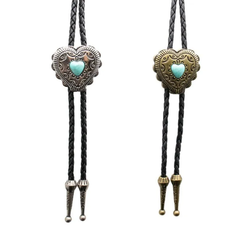Creative Heart Shaped Turquoise Pendant Bolo Tie sold by FloralTrip product image thumbnail 5