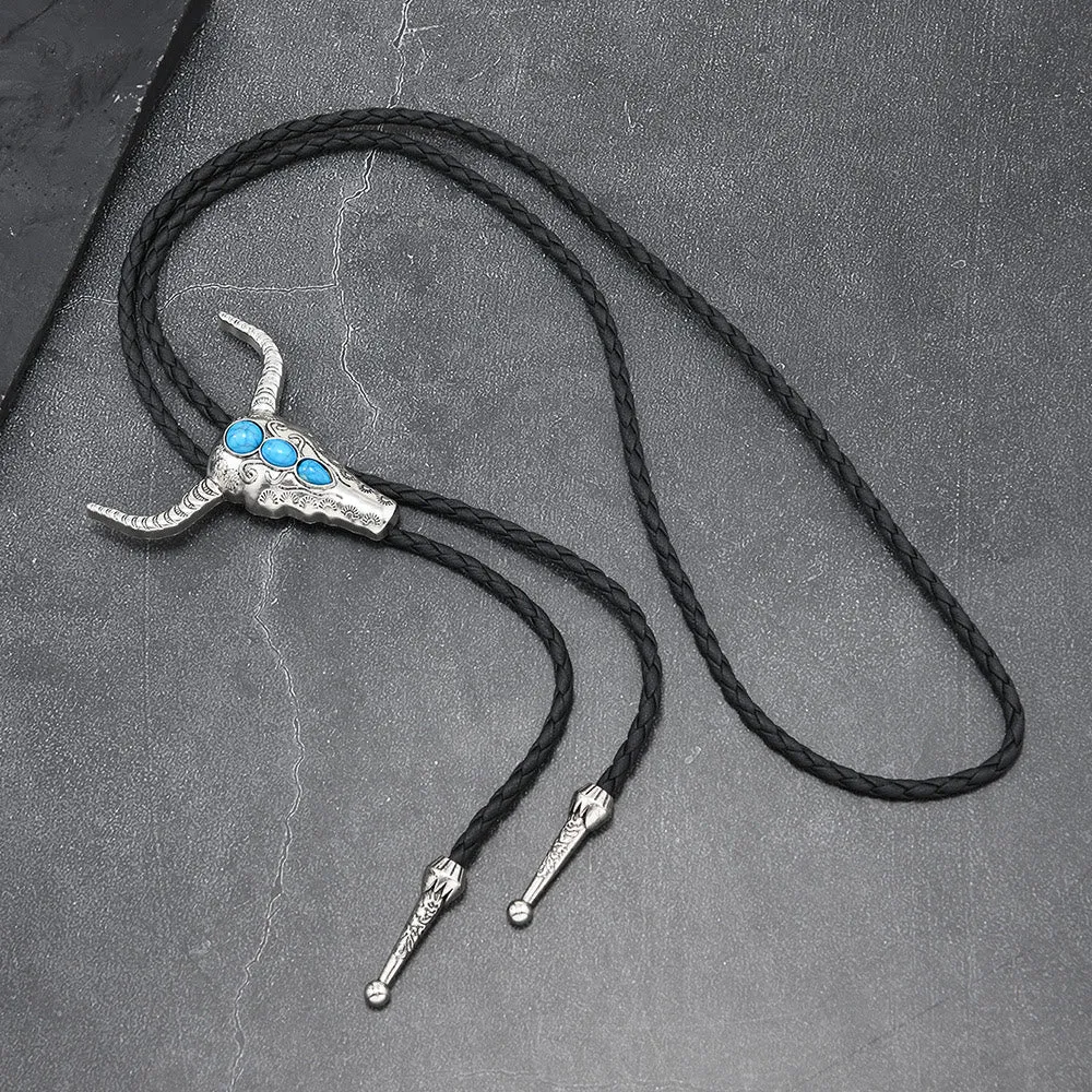 Western Turquoise Bull Pendant Bolo Tie sold by FloralTrip product image thumbnail 3