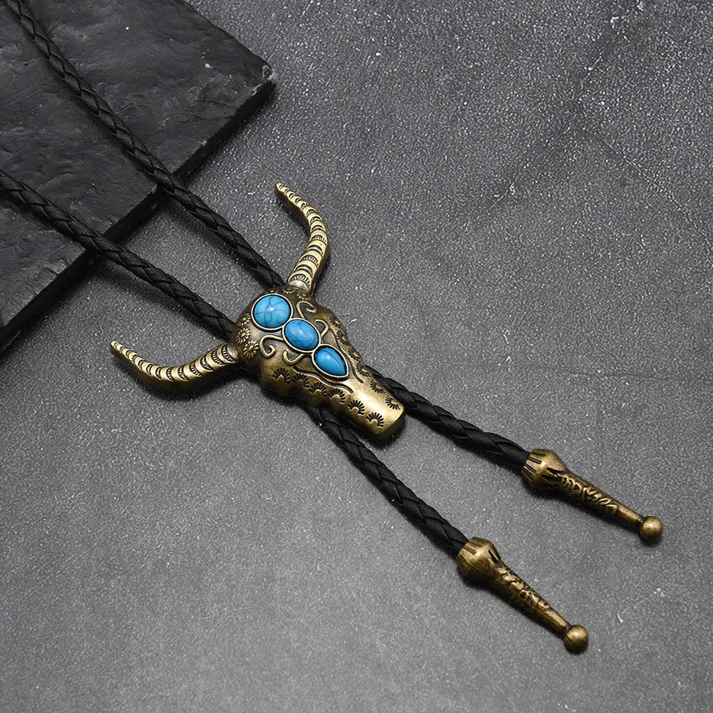 Western Turquoise Bull Pendant Bolo Tie sold by FloralTrip product image thumbnail 5