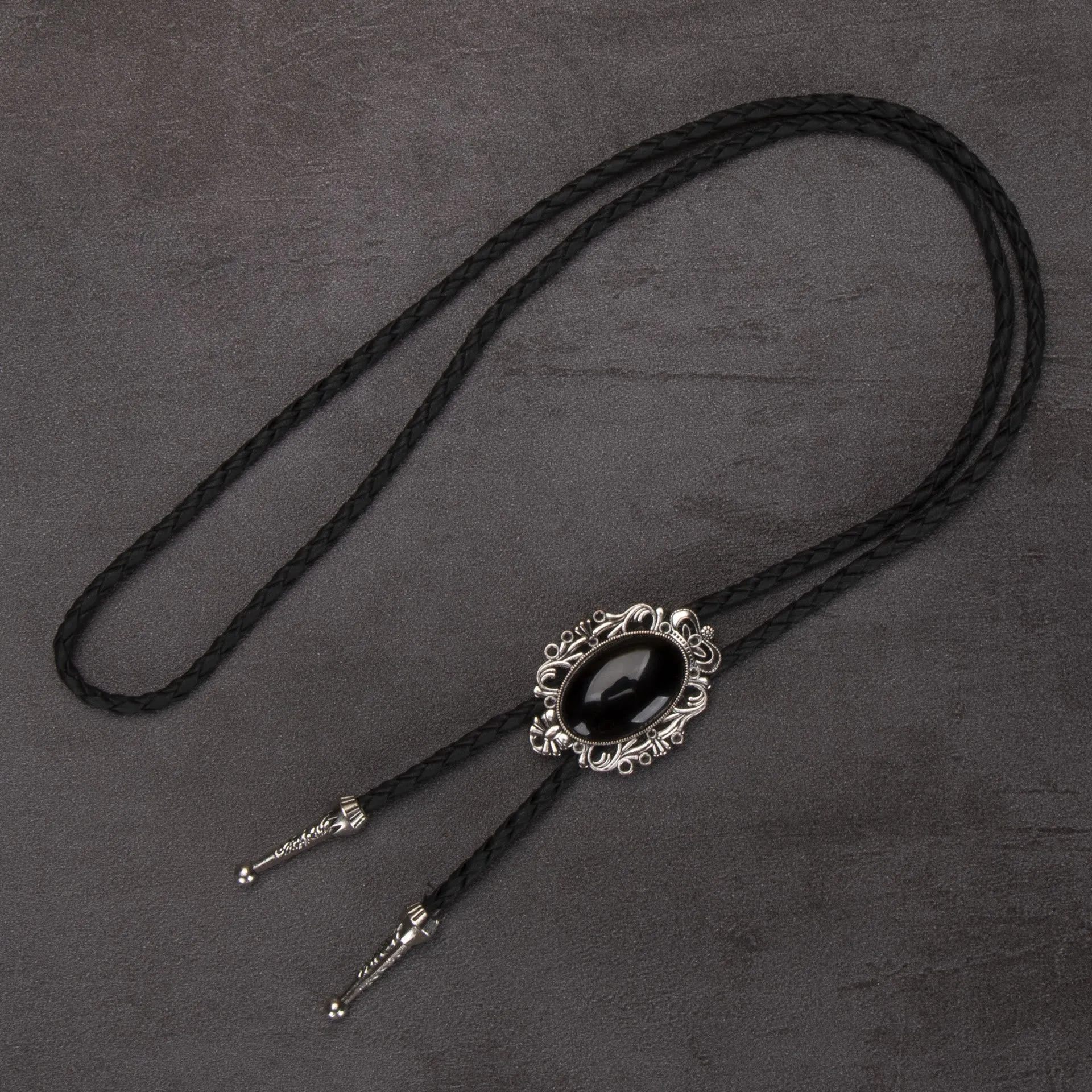 Retro Western Turquoise Elliptical Pendant Bolo Tie sold by FloralTrip product image thumbnail 5