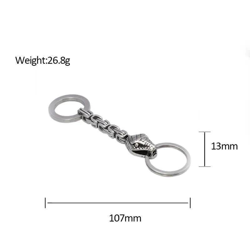 Antique Silver Nordic Viking Style Snake Keychain sold by FloralTrip product image thumbnail 5