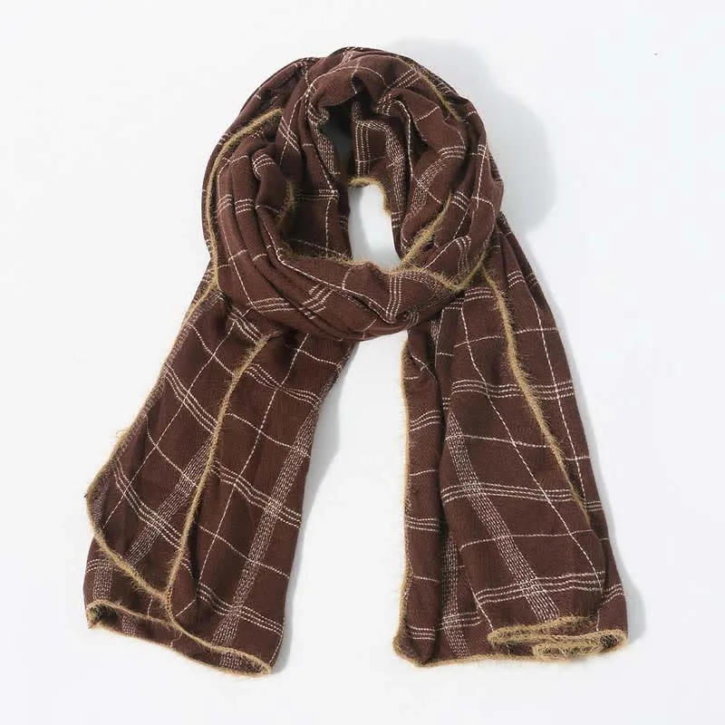 Timeless Classic Plaid Pattern Scarf With Furry Trim sold by FloralTrip