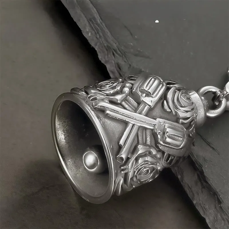 Double Guns And Roses Bell Keychain For Riding sold by FloralTrip product image thumbnail 3