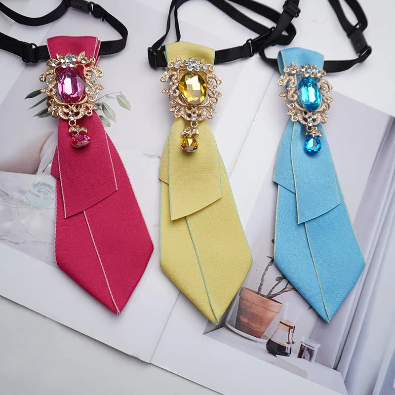Adjustable Solid Color Crystal Diamond Women's Necktie sold by FloralTrip product image thumbnail 2