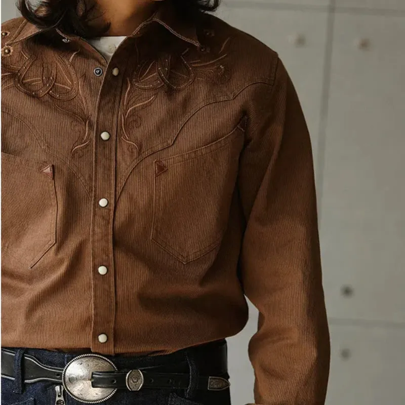 Vintage Floral Scrolls Horseshoe Rivet Western Cowboy Shirt sold by FloralTrip