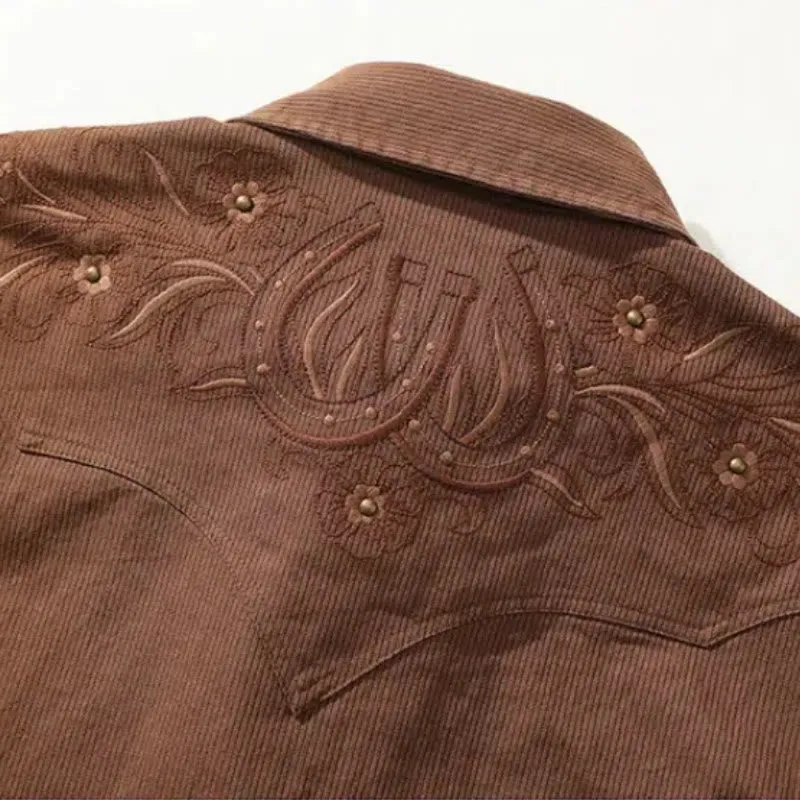 Vintage Floral Scrolls Horseshoe Rivet Western Cowboy Shirt sold by FloralTrip product image thumbnail 5