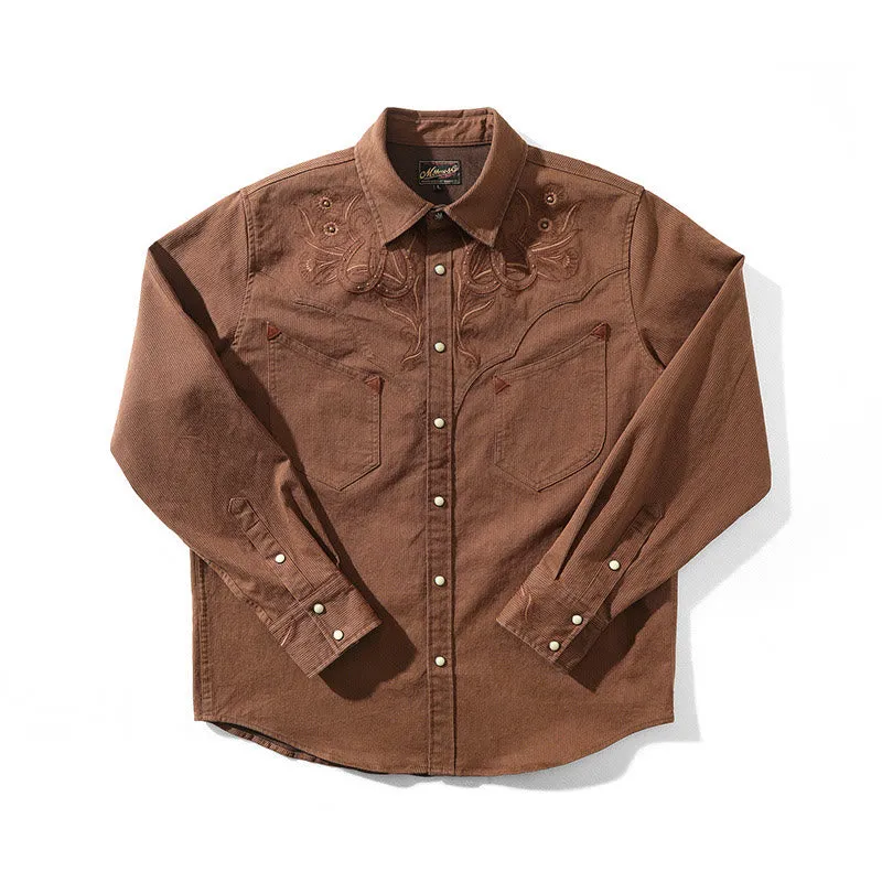 Vintage Floral Scrolls Horseshoe Rivet Western Cowboy Shirt sold by FloralTrip product image thumbnail 2