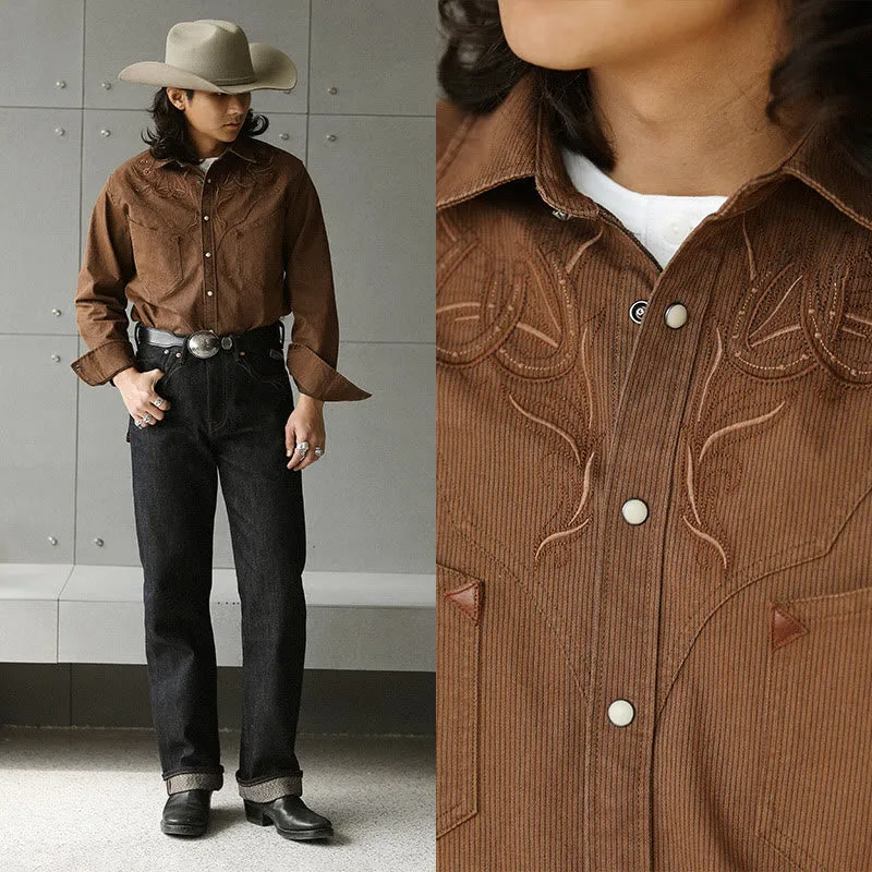 Vintage Floral Scrolls Horseshoe Rivet Western Cowboy Shirt sold by FloralTrip product image thumbnail 3